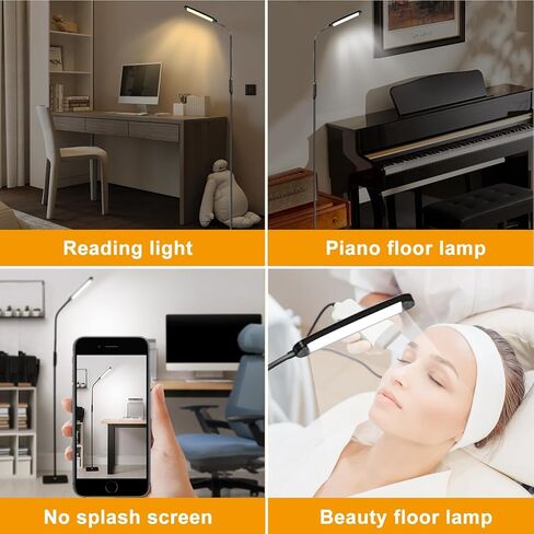 LED Floor Lamp for Living Room, Modern Standing LED Light, Adjustable Tall Floor Lamp for Bedroom Office Reading, Minimalist Standing Lamp with Soft Glow for Home Decor in Saudi Arabia