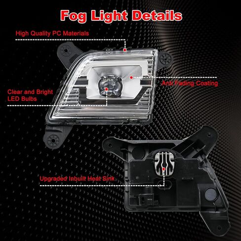 مجموعة مصابيح الضباب LED متوافقة مع 2019 2020 2021 2022 Chevy Silverado 1500 2500HD 3500HD، مصابيح الضباب الجانبية للسائق والراكب مع حزام الأسلاك والعدسة، تحل محل 84125494,84962680 in Kuwait