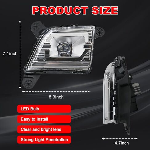 مجموعة مصابيح الضباب LED متوافقة مع 2019 2020 2021 2022 Chevy Silverado 1500 2500HD 3500HD، مصابيح الضباب الجانبية للسائق والراكب مع حزام الأسلاك والعدسة، تحل محل 84125494,84962680 in Kuwait