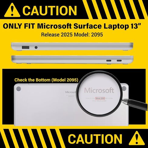 IBENZER Hexpact Case for Microsoft Surface Laptop 13 inch Copilot+PC 2025 Model 2095, Heavy Duty Snap on Rugged Protective Cover for Education, Classrooms, Drop Tested, Black, LC-HPE-MSL13-BK in Saudi Arabia