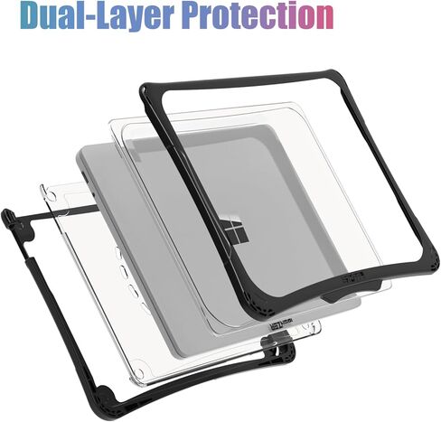 IBENZER Hexpact Case for Microsoft Surface Laptop 13 inch Copilot+PC 2025 Model 2095, Heavy Duty Snap on Rugged Protective Cover for Education, Classrooms, Drop Tested, Black, LC-HPE-MSL13-BK in Saudi Arabia