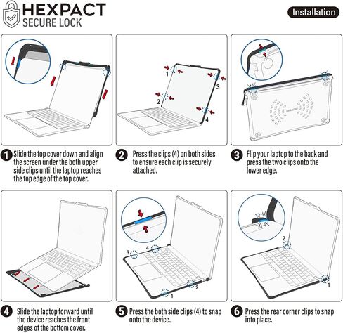 IBENZER Hexpact Case for Microsoft Surface Laptop 13 inch Copilot+PC 2025 Model 2095, Heavy Duty Snap on Rugged Protective Cover for Education, Classrooms, Drop Tested, Black, LC-HPE-MSL13-BK in Saudi Arabia