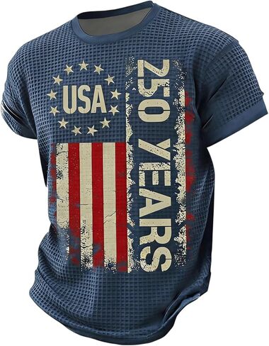 250 Anniversary USA Shirt Short Sleeve Shirts for Men Gym Casual Tshirts Crew Neck T Shirts Summer T-Shirts Athletic Tee in Saudi Arabia