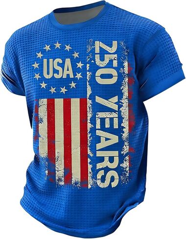250 Anniversary USA Shirt Short Sleeve Shirts for Men Gym Casual Tshirts Crew Neck T Shirts Summer T-Shirts Athletic Tee in Saudi Arabia
