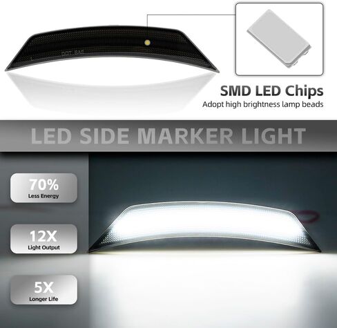 NJSBYL 2 قطعة Trailblazer LED ضوء علامة جانبية لعام 2021 2022 2023 2024 Chevy Trailblazer المصد الأمامي مؤشر إشارة الانعطاف الأبيض الكامل LED الإضاءة المدخنة للسائق الأيسر والراكب الأيمن in Saudi Arabia