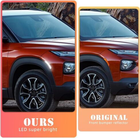 NJSBYL 2 قطعة Trailblazer LED ضوء علامة جانبية لعام 2021 2022 2023 2024 Chevy Trailblazer المصد الأمامي مؤشر إشارة الانعطاف الأبيض الكامل LED الإضاءة المدخنة للسائق الأيسر والراكب الأيمن in Saudi Arabia