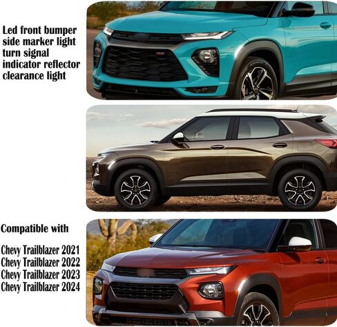 NJSBYL 2 قطعة Trailblazer LED ضوء علامة جانبية لعام 2021 2022 2023 2024 Chevy Trailblazer المصد الأمامي مؤشر إشارة الانعطاف الأبيض الكامل LED الإضاءة المدخنة للسائق الأيسر والراكب الأيمن in Saudi Arabia