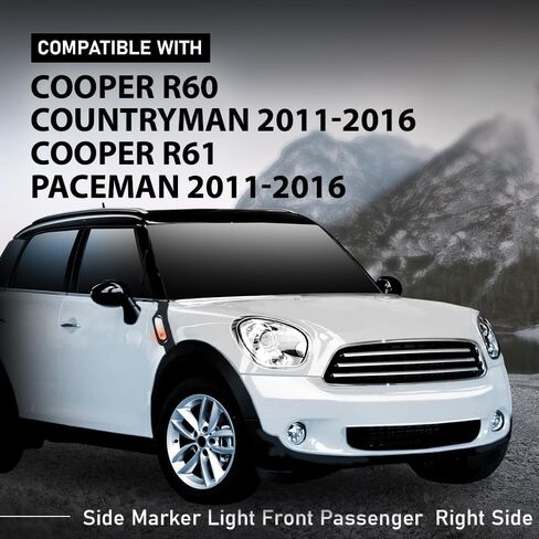 ALLGOOD Side Marker Light Assembly Turn Signal Lamp Front Passenger Right Side Clear Lens Compatible with Mini Cooper R60 Countryman/R61 Paceman 2011-2016 63139802570 in Saudi Arabia