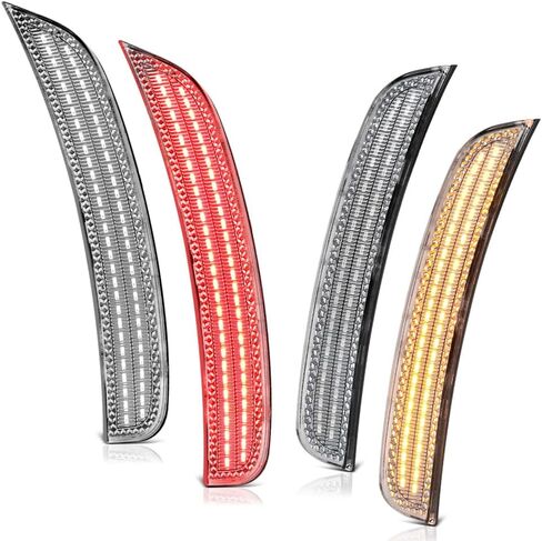 VIPMOTOZ 4PC Full LED Front+Rear Side Marker Lights Compatible With 2012-2019 Fiat 500 Chrome Housing Clear Lens Direct Replacement in Saudi Arabia