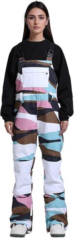 رجل على الجليد المرايل التزلج السراويل التزلج على الجليد وزرة للماء يندبروف الأشرطة قابل للتعديل الشتاء الرياضة الدافئة in Kuwait