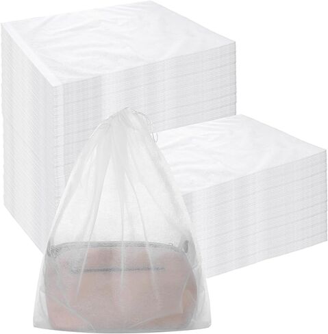 150 PCS Dust Bags for Purses, Drawstring Bags Disposable Non-Woven Storage Covers Closet Organizer Breathable Handbag Dust Cover for Shoes Boots Clothes Packing Travel Home in Saudi Arabia