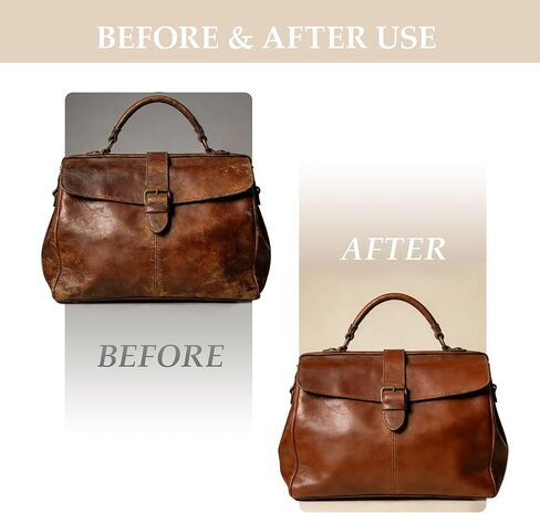 مجموعة منظف ومرطب الجلد للمدرب، ينظف حقائب اليد الجلدية الفاخرة بلطف، ويعيد اللمعان، وينعم، ويزيل البقع والخدوش الخفيفة، آمن لحقائب المصممين المميزة، 125 مل، عبوتان in Kuwait