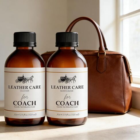 مجموعة منظف ومرطب الجلد للمدرب، ينظف حقائب اليد الجلدية الفاخرة بلطف، ويعيد اللمعان، وينعم، ويزيل البقع والخدوش الخفيفة، آمن لحقائب المصممين المميزة، 125 مل، عبوتان in Kuwait