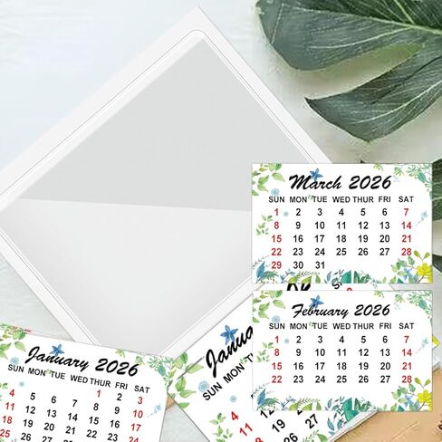 Runs from 2026 Peel and Stick Calendar Stickers Hanging Mini Calendar Card Pocket Holders 2-in-1 Car Wall Calendar with Blank Clear Pocket for Auto Car Fridge Home Office in Saudi Arabia
