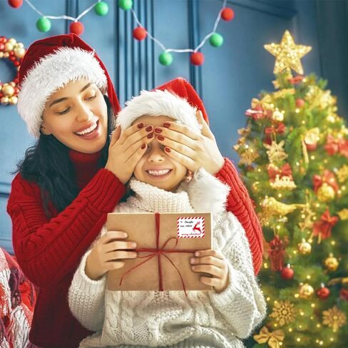 500 Pcs Christmas Gift Tags - Christmas Labels Stickers, Self Adhesive Christmas Name Tag Stickers for Presents, Christmas Gift Labels, to and from Christmas Tags Xmas Santa Holiday Decor in Kuwait