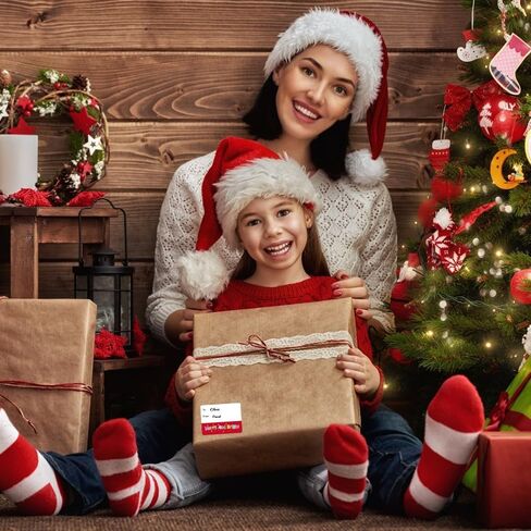 500 Pcs Christmas Gift Tags - Christmas Labels Stickers, Self Adhesive Christmas Name Tag Stickers for Presents, Christmas Gift Labels, to and from Christmas Tags Xmas Santa Holiday Decor in Kuwait