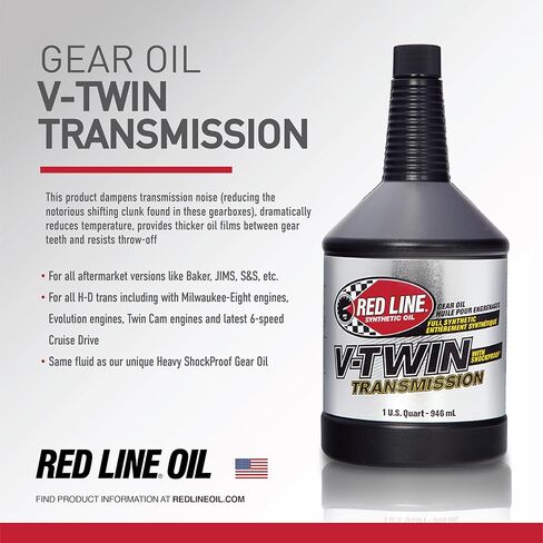 Red Line 42804 Full Synthetic Gear Oil, V-Twin Transmission Oil with Shockproof - 1 Quart (12 Pack) in Saudi Arabia