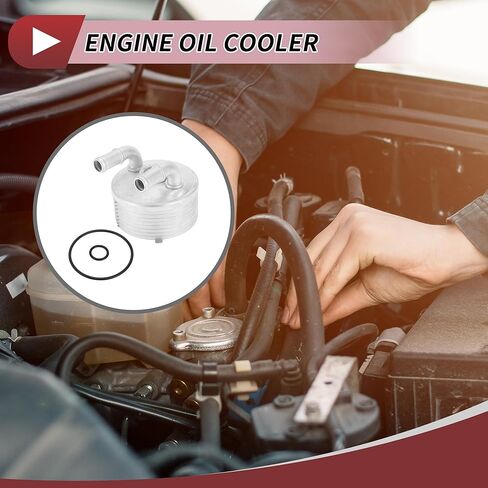 1 قطعة مبرد زيت المحرك لبيجو 308 مبرد زيت ناقل الحركة مبرد مع أختام دائرية رقم 227571 سبائك ألومنيوم فضية اللون in Saudi Arabia