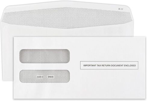 W-2 Tax Envelopes for 3-Up Horizontal, with the side stub removed, 25 Pack of Double Window Self-Seal Security Envelope, with the Side Stub Removed, Pack of 25 Envelopes in Kuwait
