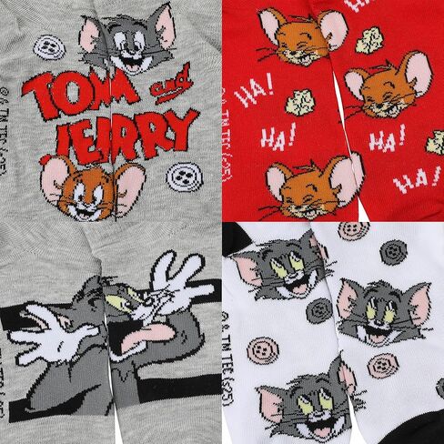 Bioworld Tom & Jerry AOP Women's 5-Pack Ankle Socks in Saudi Arabia