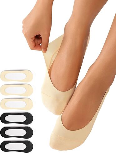 Tournesol Women's 6 Pairs No Show Socks Non Slip Low Cut Socks Invisible Ice Silk Footies Sock for Flats Loafers Size 5-11 in Kuwait