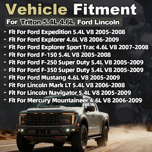 5.4 Triton Camshaft with Timing Chain Kit & Rocker Arms Lifters Kit Fit for Ford F150 F350 Expedition Explorer Lincoln Navigator Mark LT Mercury Mountaineer 5.4L 4.6L 2005-2010 Replace# 5L3Z6268A in Kuwait