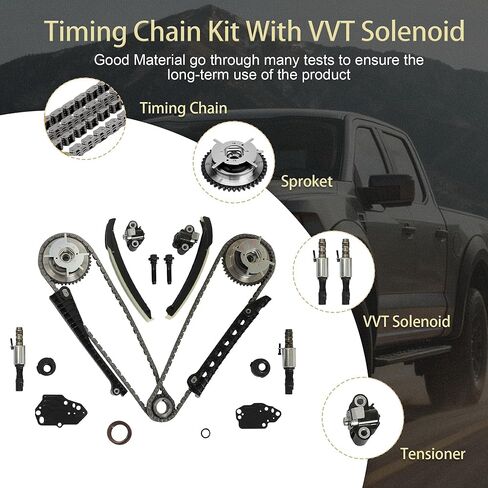 5.4 Triton Camshaft with Timing Chain Kit & Rocker Arms Lifters Kit Fit for Ford F150 F350 Expedition Explorer Lincoln Navigator Mark LT Mercury Mountaineer 5.4L 4.6L 2005-2010 Replace# 5L3Z6268A in Kuwait