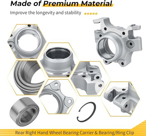 M MATI Rear Right Hand Wheel Bearing Carrier & Bearing/Ring Clip for Polaris RZR 1000 XP 2014-2017 5138416 3514699 7710440 in Kuwait