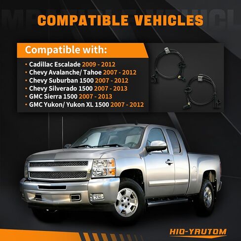 15229012 2 قطعة مستشعر سرعة العجلات الأمامية ABS متوافق مع تشيفي سيلفرادو 1500 سوبربان 1500 أفالانش تاهو جي إم سي سييرا 1500 يوكون 2007-2013 كاديلاك إسكاليد 2009-12 بديل لـ 15229012 ALS1465 in Kuwait