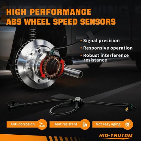 15229012 2 قطعة مستشعر سرعة العجلات الأمامية ABS متوافق مع تشيفي سيلفرادو 1500 سوبربان 1500 أفالانش تاهو جي إم سي سييرا 1500 يوكون 2007-2013 كاديلاك إسكاليد 2009-12 بديل لـ 15229012 ALS1465 in Kuwait