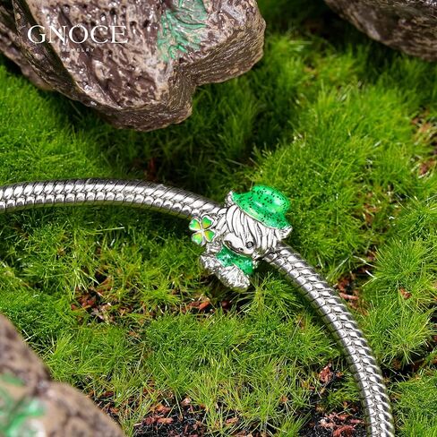 GNOCE St. Patrick's Day Highland Cow Glow-in-the-Dark Clover Charm Bracelet for Women, S925 Sterling Silver Pendant Charm for Women Wife, Valentine‘s Day, Mother’s Day Jewelry in Saudi Arabia
