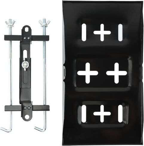 طقم صينية تثبيت البطارية، حامل بطارية تخزين عالمي، مشبك معدني قابل للتعديل ومقاوم للتآكل للسيارات والقوارب البحرية (الحجم: مسمار 27 سم مع صينية 34.5 سم) in Kuwait