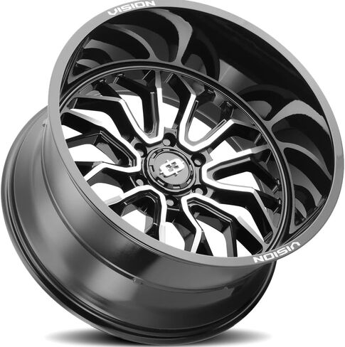 Vision 402 RIOT Custom Wheel - 20x12, -51 Offset, 6x139.7 Bolt Pattern, 106.2mm Hub - Gloss Black with Machined Face Rim in Saudi Arabia