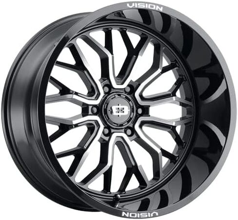 Vision 402 RIOT Custom Wheel - 20x12, -51 Offset, 6x139.7 Bolt Pattern, 106.2mm Hub - Gloss Black with Machined Face Rim in Saudi Arabia