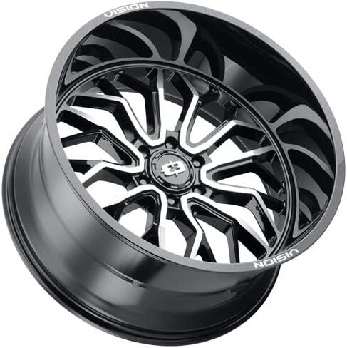 Vision 402 RIOT Custom Wheel - 20x12, -51 Offset, 6x139.7 Bolt Pattern, 106.2mm Hub - Gloss Black with Machined Face Rim in Saudi Arabia