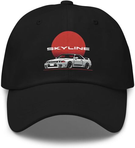 Rising Red Sun R32 GTR Skyline Dad Hat – JDM Drift Style Cap for Japanese Tuner Fans in Saudi Arabia