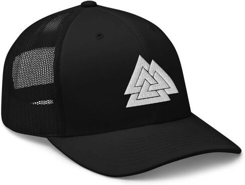 Valknut Viking Symbol Hat - Odin Knot of The Slain Norse Symbol Embroidered Adjustable Trucker Cap in Saudi Arabia
