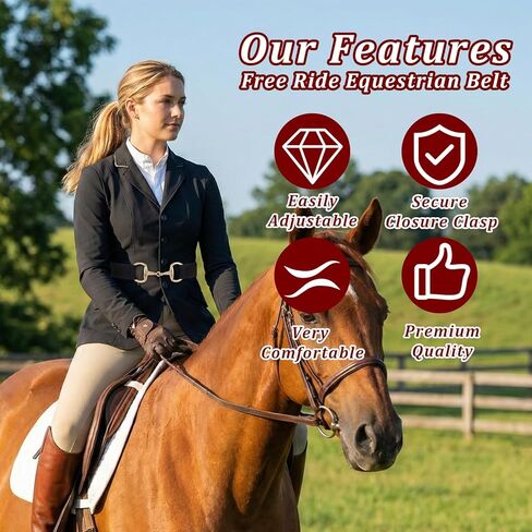 KALIONE Equestrian Belts for Women, Elastic Equestrian Belt Womens Horse Riding Belt Wide Horse Bit Belts Gifts with Buckle for Women Girls Horseback Riding Equestrian-Sports in Saudi Arabia