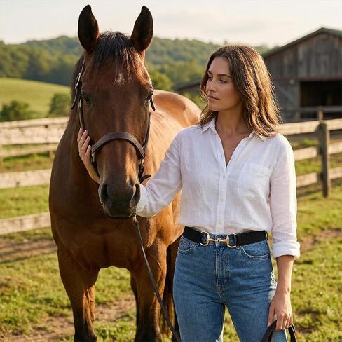 KALIONE Equestrian Belts for Women, Elastic Equestrian Belt Womens Horse Riding Belt Wide Horse Bit Belts Gifts with Buckle for Women Girls Horseback Riding Equestrian-Sports in Saudi Arabia