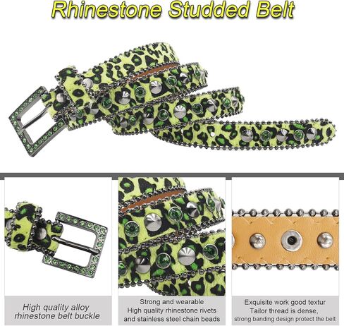 Rhinestone Belt Women Cowgir Studded Belt Goth Bling Stylish Belts Punk Y2k sparkly Belts in Kuwait