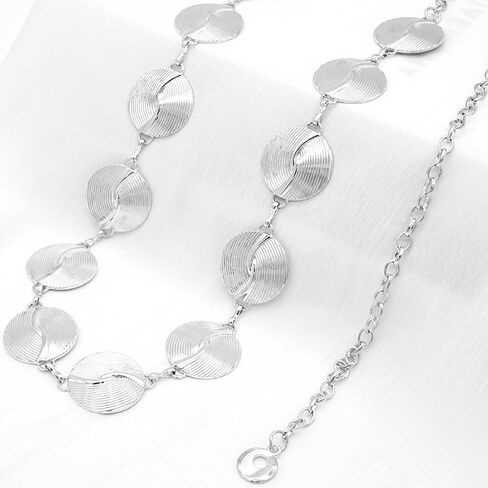 سلسلة خصر معدنية للسيدات أحزمة مكتنزة باللون الذهبي والفضي للفساتين in Kuwait