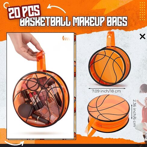 20 Pcs Basketball Team Gifts Makeup Bag Accessories Clear Waterproof Cosmetic Pouch PVC Travel Makeup Bag Toiletry Zipper Pouch Organizer in Saudi Arabia