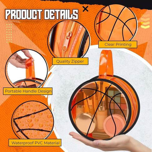 20 Pcs Basketball Team Gifts Makeup Bag Accessories Clear Waterproof Cosmetic Pouch PVC Travel Makeup Bag Toiletry Zipper Pouch Organizer in Saudi Arabia