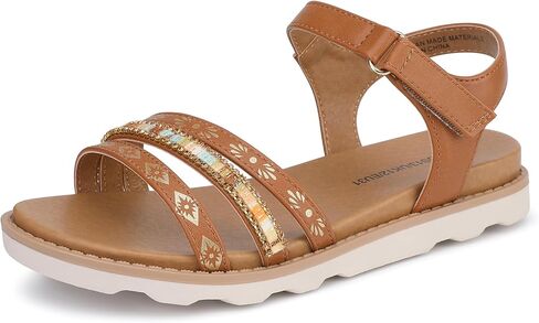 Girls Sandals Low Heel Open Toe Summer Flats Shoes Dress Sandals for Little/Big Kids in Kuwait