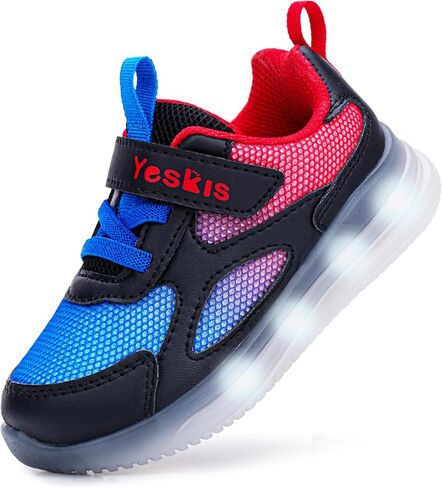 أحذية YESKIS للأطفال الصغار من الأولاد والبنات أحذية رياضية مضيئة للتنس والجري، أحذية رياضية عصرية بإضاءة LED وامضة خفيفة الوزن وشبكة قابلة للتنفس ومرنة للأطفال الصغار والأطفال الصغار in Saudi Arabia
