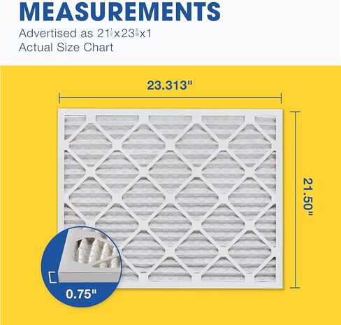 Aerostar 21.5x23.3125x1 MERV 8 Air Filter, Pleated AC Furnace HVAC Filters (21.5x23.3125x0.75), Electrostatically Charged for Allergies Dust Pet Dander Pollen Mold Lint, MPR 600 FPR 5, USA, 6 Pack in Kuwait