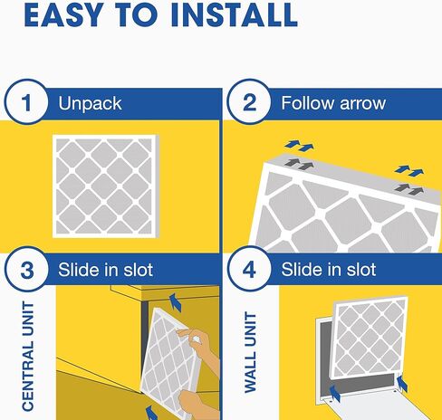 Aerostar 21.5x23.3125x1 MERV 8 Air Filter, Pleated AC Furnace HVAC Filters (21.5x23.3125x0.75), Electrostatically Charged for Allergies Dust Pet Dander Pollen Mold Lint, MPR 600 FPR 5, USA, 6 Pack in Kuwait