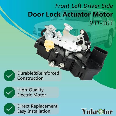 محرك قفل الباب 931-303 مجموعة مزلاج الباب الأمامي الأيسر للسائق متوافق مع 2007-2009 تشيفي أفالاش سيلفرادو سوبربان تاهو جي إم سي سييرا يوكون كاديلاك إسكاليد in Kuwait