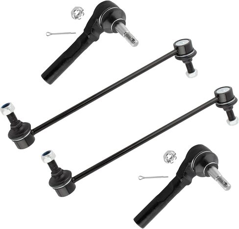 4 قطع من مجموعة قضبان ربط خارجية لشريط التأرجح الأمامي، وصلات نهاية قضيب التثبيت ومجموعة نهاية قضيب التعادل تناسب شيفروليه ماليبو 2004-2009، لبونتياك G6 2005-2010، لـ Saturn Aura 2007-2009 K80252 ES800086 in Kuwait