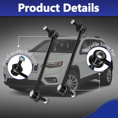 Sway Bar Links, K750741 Front Stabilizer Sway Bar End Link Compatible With 2014-2022 Jeep Cherokee with Off Road Package - 2 PCS in Saudi Arabia
